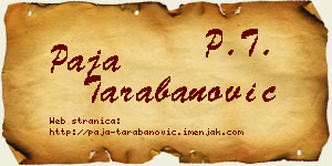 Paja Tarabanović vizit kartica